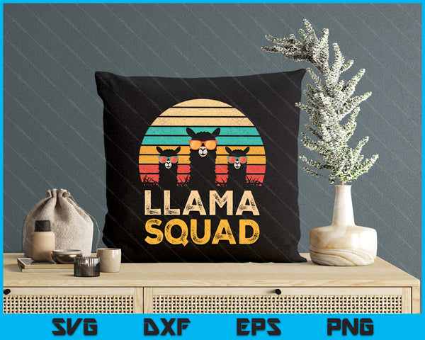 Funny Llama Squad Sunglasses Cool Llamas Vintage SVG PNG Digital Printable Files