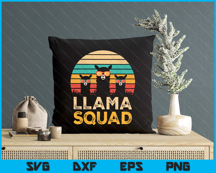 Funny Llama Squad Sunglasses Cool Llamas Vintage SVG PNG Digital Printable Files