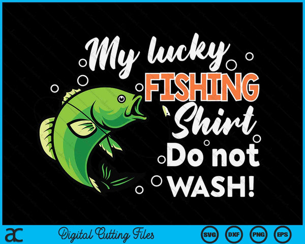 Lucky Fishing-Shirt Bass Fish Dad Boy Kids SVG PNG digitale snijbestanden