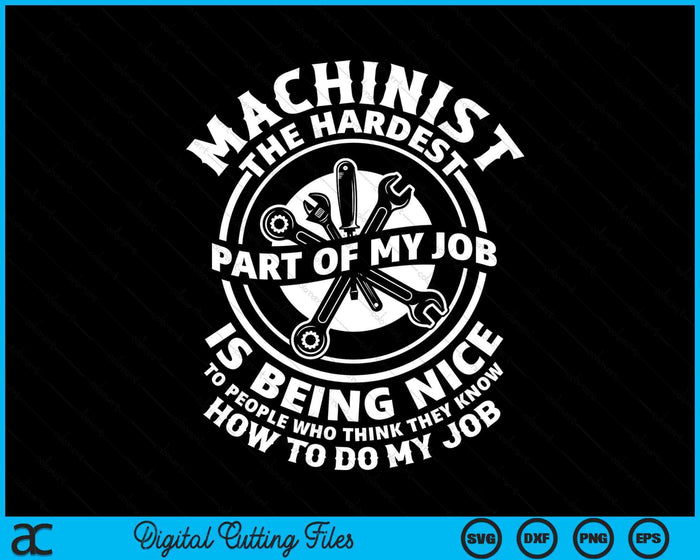 Funny Machinist Sarcastic Machine Operator SVG PNG Digital Printable Files