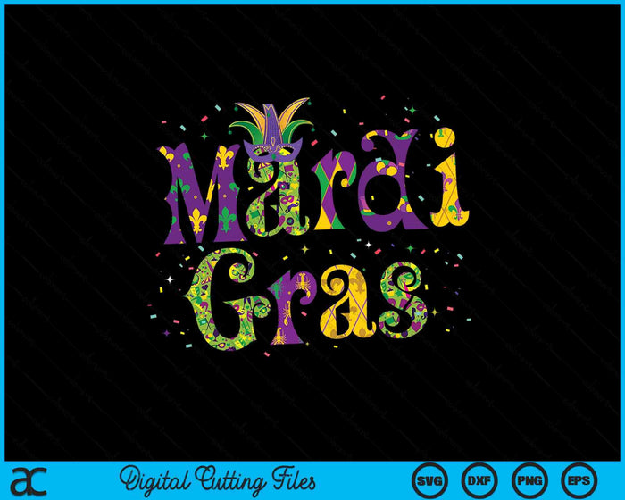 Mardi Gras Parade Outfit Jester Hat SVG PNG Digital Cutting Files