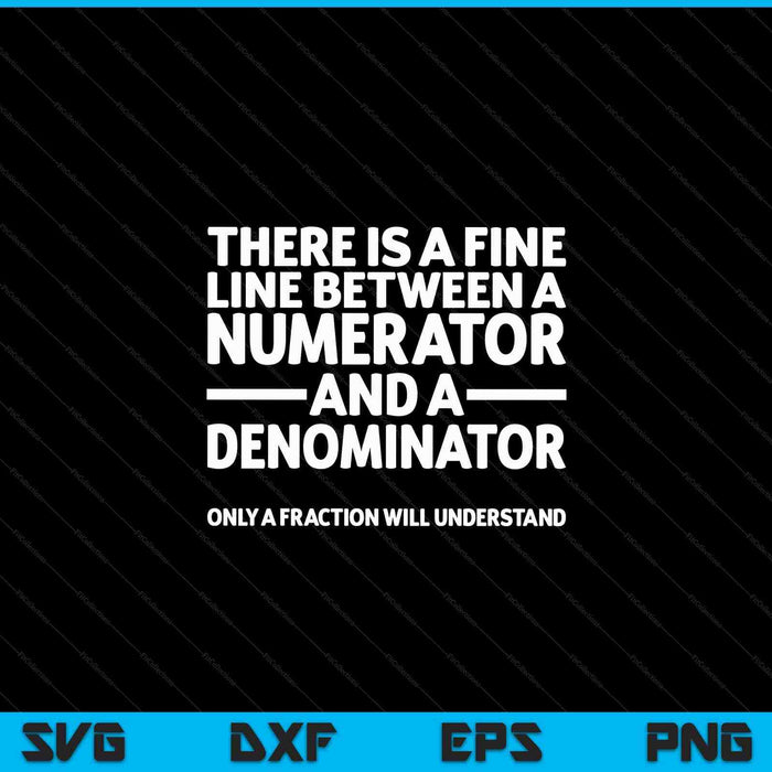 Math fine line numerator denominator SVG cut file