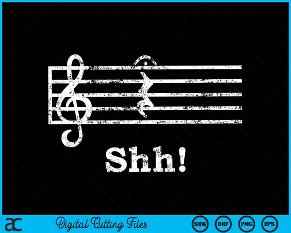 Musician pun shh quarter rest and fermata SVG cut file
