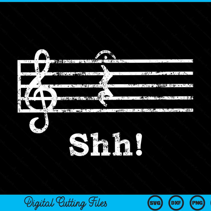 Musician pun shh quarter rest and fermata SVG cut file