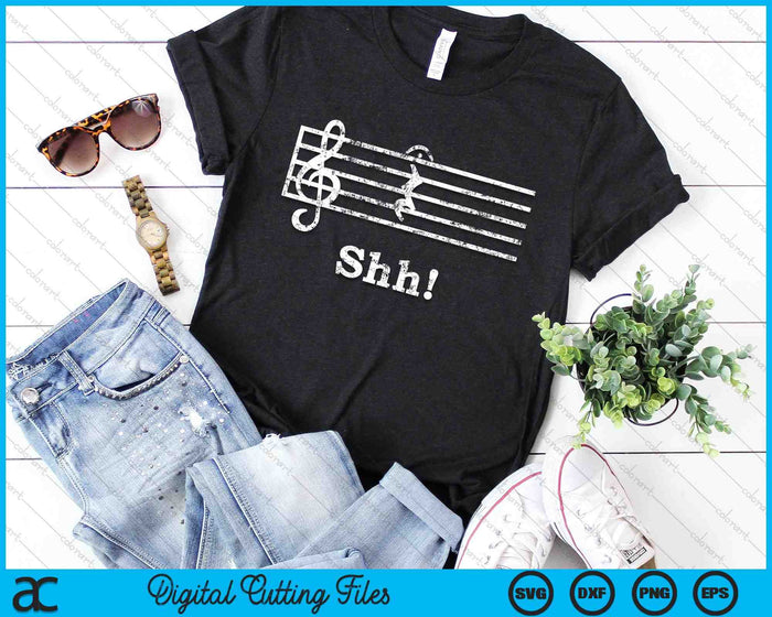 Musician Pun Shh Quarter Rest and Fermata SVG PNG Digital Cutting Files