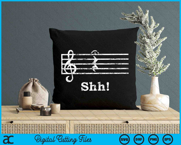 Musician Pun Shh Quarter Rest and Fermata SVG PNG Digital Cutting Files