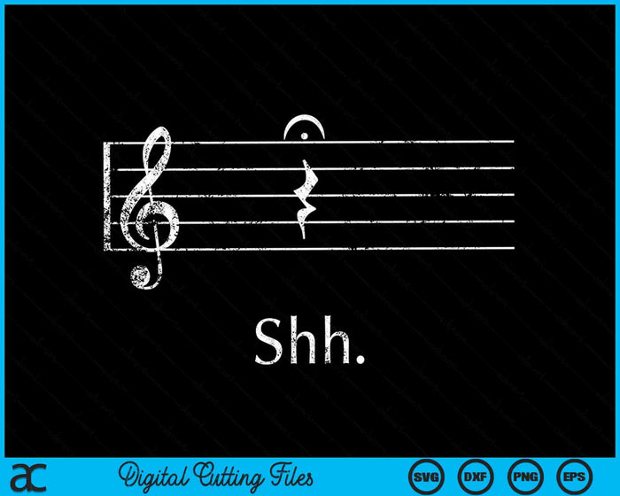 Musician Shh Quarter Rest and Fermata SVG PNG Digital Cutting Files