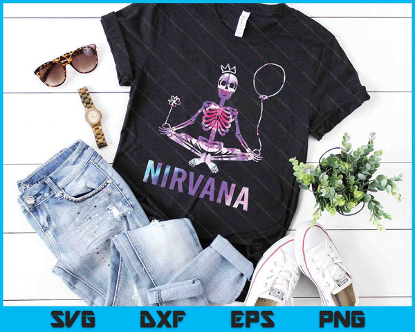 Nirvana Skeleton Yoga For Man Woman Tie Dye SVG PNG Digital Cutting Files