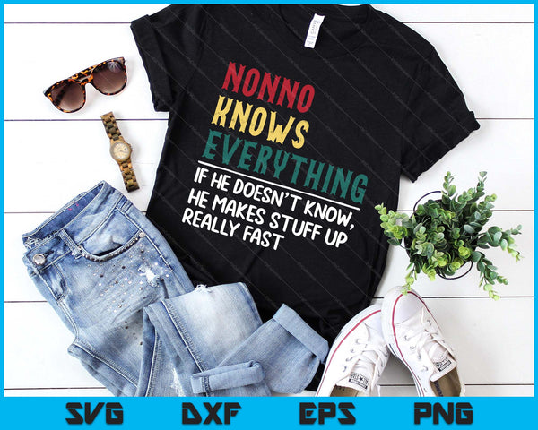 Funny Nonno Know Everything Father's Day SVG PNG Digital Printable Files