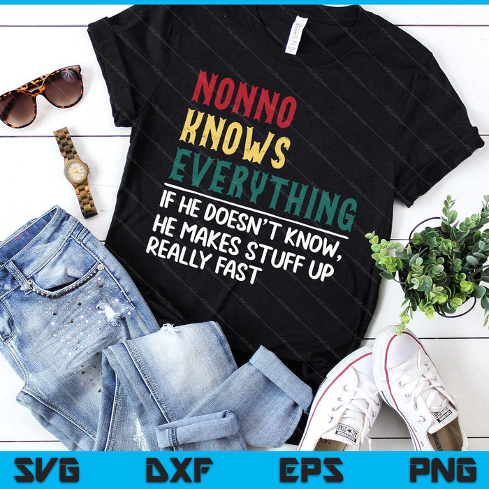 Funny Nonno Know Everything Father's Day SVG PNG Digital Printable Files
