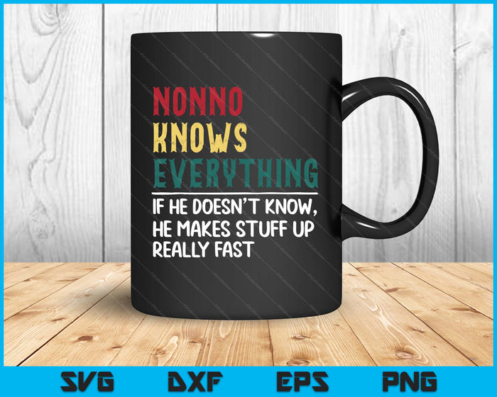 Funny Nonno Know Everything Father's Day SVG PNG Digital Printable Files