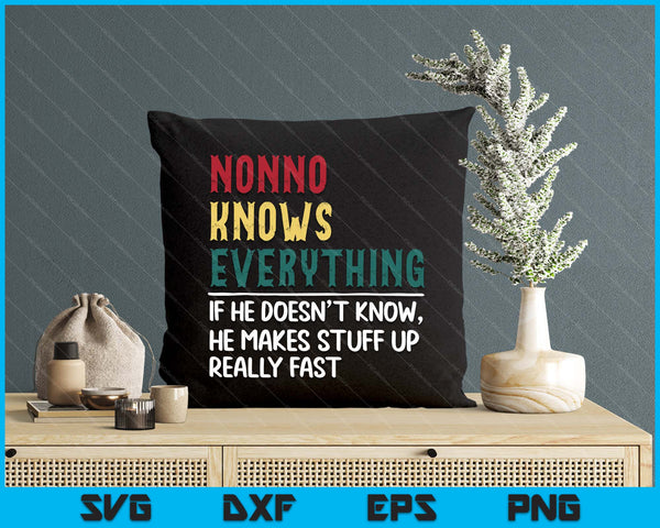 Funny Nonno Know Everything Father's Day SVG PNG Digital Printable Files