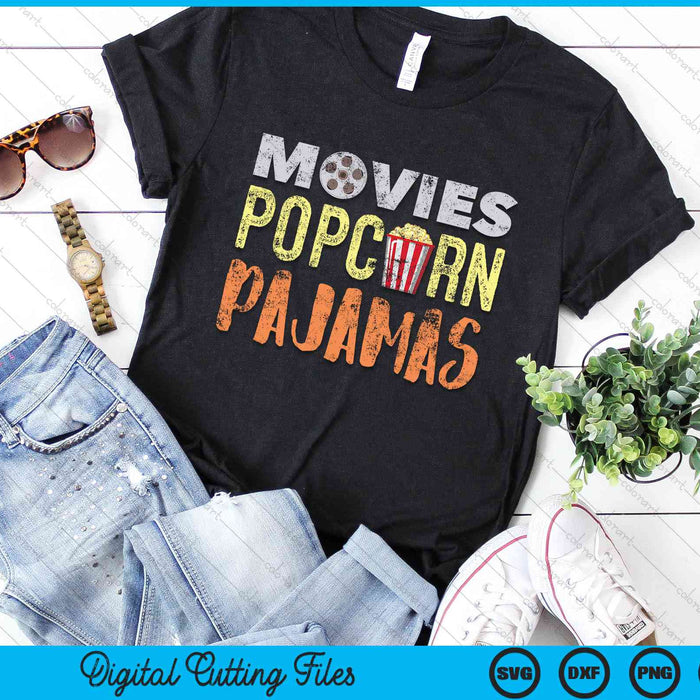 Pajama Party Movies Night SVG PNG Digital Cutting Files