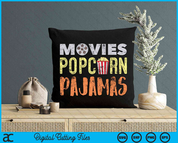 Pajama Party Movies Night SVG PNG Digital Cutting Files