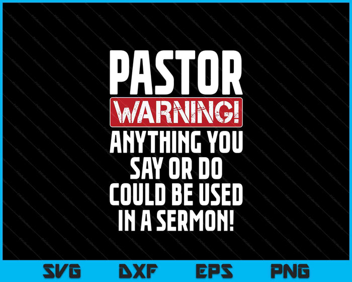 Funny Pastor Gift For Religious Preachers Church SVG PNG Digital Printable Files