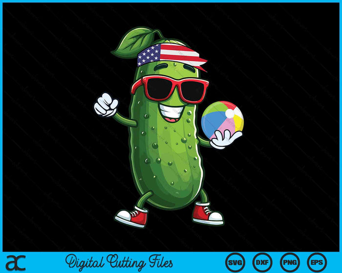 Patriotic Pickle Playing Beachball SVG PNG Digital Cutting Files