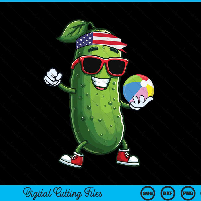 Patriotic Pickle Playing Beachball SVG PNG Digital Cutting Files