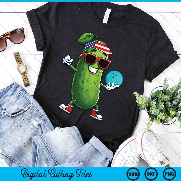 Patriotic Pickle Playing Bowling SVG PNG Digital Cutting Files