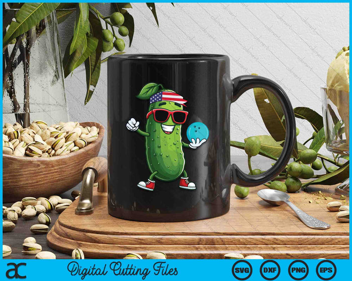 Patriotic Pickle Playing Bowling SVG PNG Digital Cutting Files