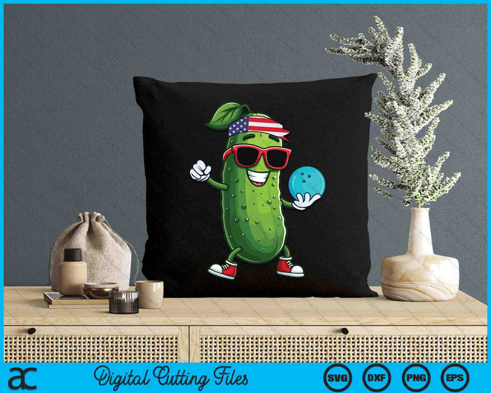 Patriotic Pickle Playing Bowling SVG PNG Digital Cutting Files