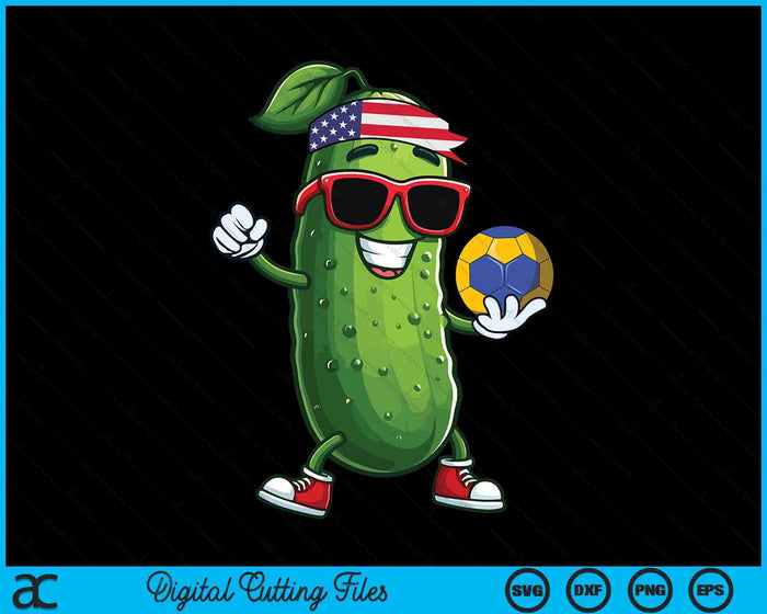 Patriotic Pickle Playing Handball SVG PNG Digital Cutting Files