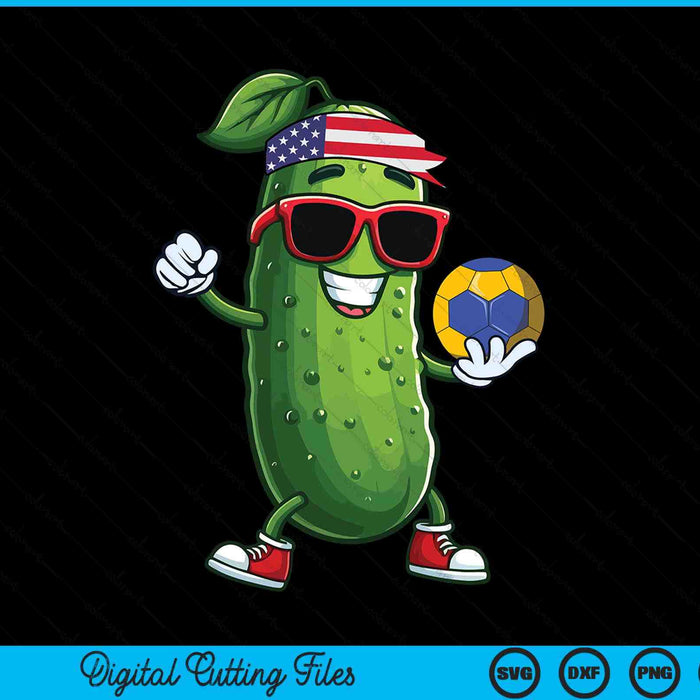 Patriotic Pickle Playing Handball SVG PNG Digital Cutting Files