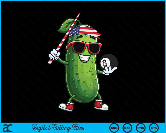 Patriotic Pickle Playing Pool Ball SVG PNG Digital Cutting Files