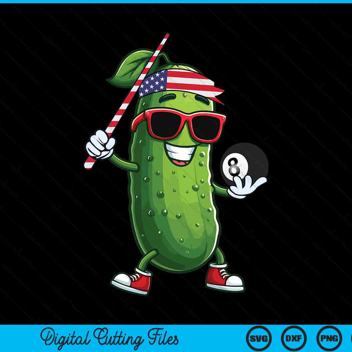 Patriotic Pickle Playing Pool Ball SVG PNG Digital Cutting Files