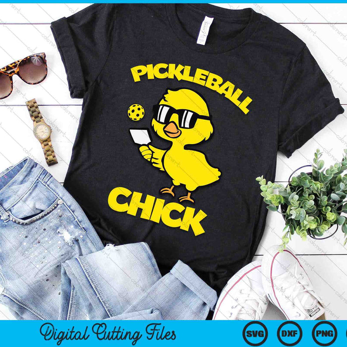 Funny Pickleball Chick Player Loves To Play SVG PNG Digital Cutting File