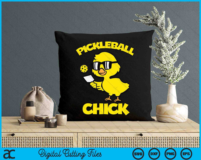 Funny Pickleball Chick Player Loves To Play SVG PNG Digital Cutting File