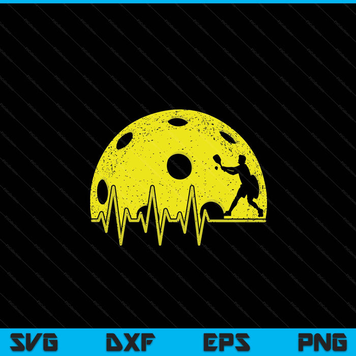 Pickleball heartbeat pickleball player SVG cut file