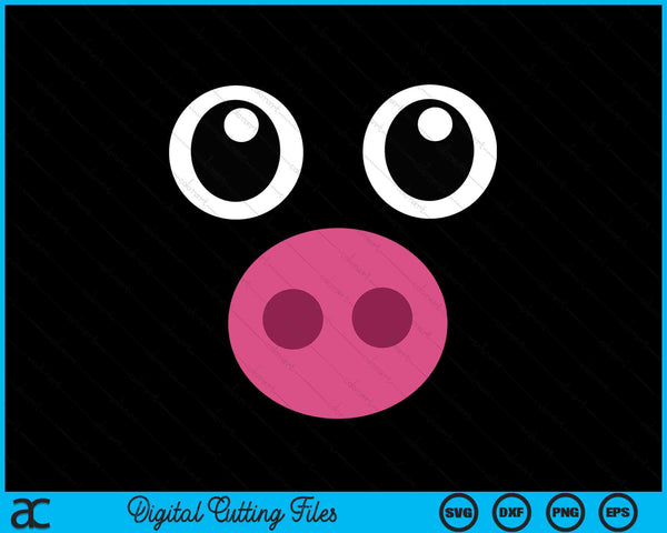 Funny Pig Face Swine Halloween Costume SVG PNG Digital Cutting Files