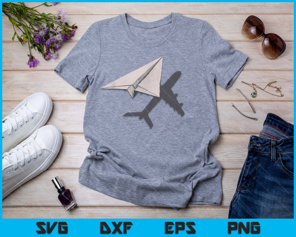Funny Pilot Paper Airplane Tshirt For Co-pilots Boys Party SVG PNG Digital Cutting Files