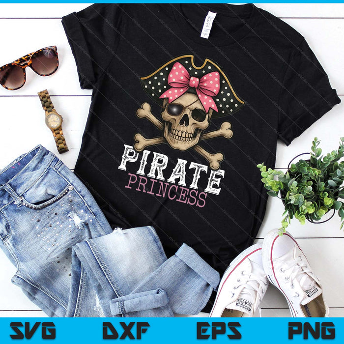 Funny Pirate Princess Coquette Bow Halloween Costume Girls SVG PNG Digital Printable Files