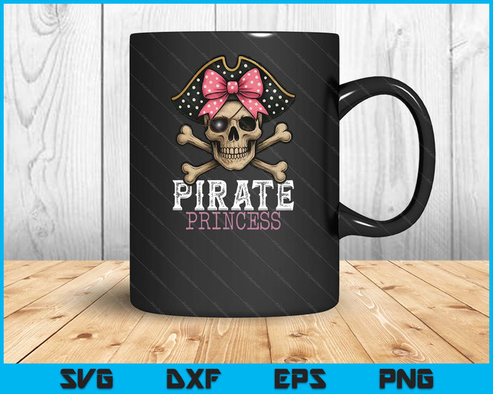 Funny Pirate Princess Coquette Bow Halloween Costume Girls SVG PNG Digital Printable Files