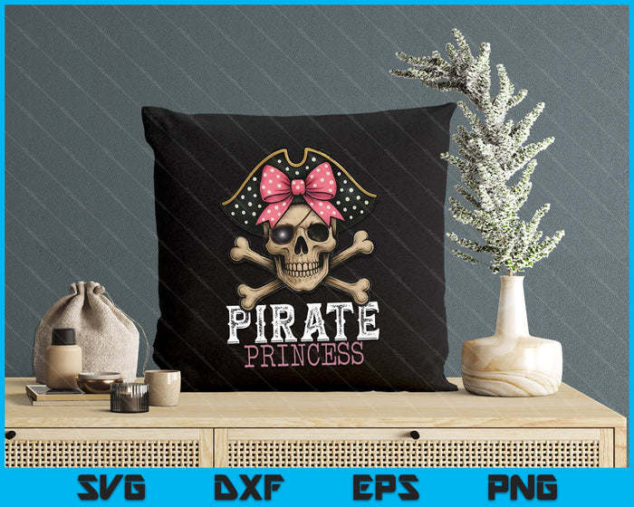 Funny Pirate Princess Coquette Bow Halloween Costume Girls SVG PNG Digital Printable Files