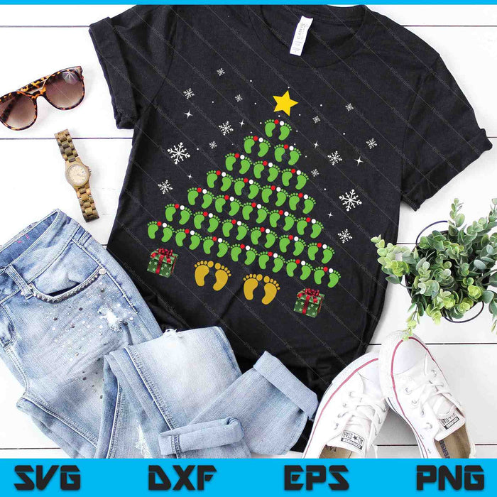 Funny Podiatry Christmas Tree Foot Podiatrist Idea SVG PNG Digital Cutting Files