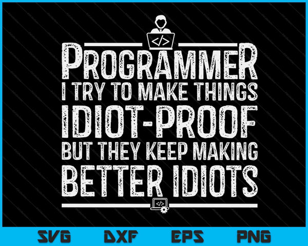 Funny Programmer Art Men Women Computer Coder Programming SVG PNG Digital Cutting Files