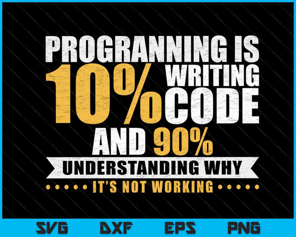 Funny Programming Quote Gift Programmer Software Developer SVG PNG Digital Cutting Files
