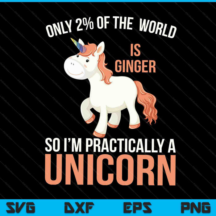 Redhead unicorn ginger woman girls SVG cut file