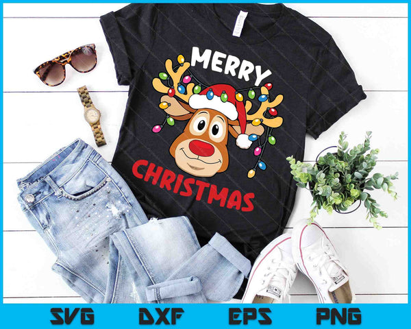 Divertido reno Navidad familia Feliz Navidad SVG PNG Archivos de corte digital - on a t-shirt