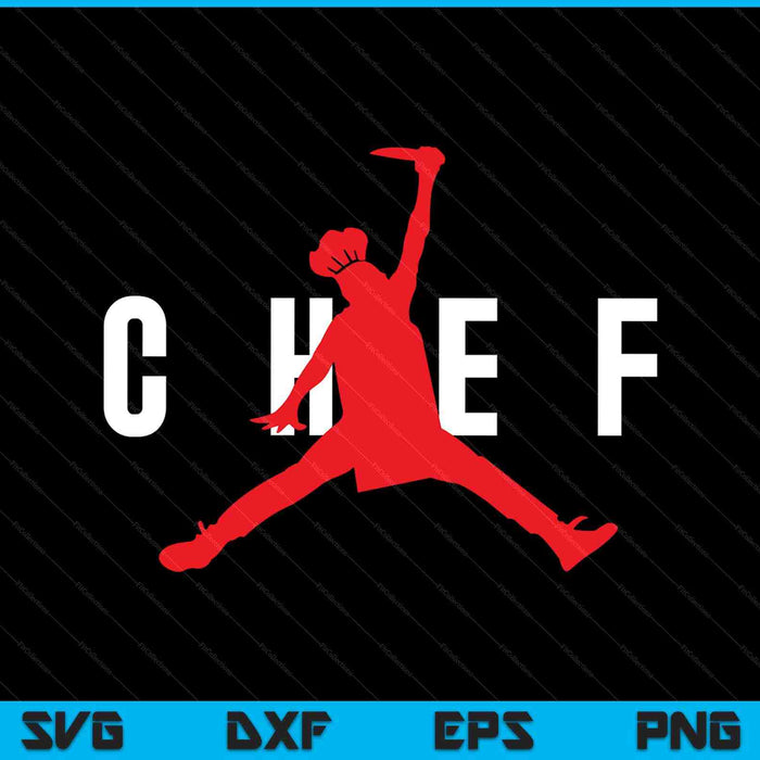 Restaurant Chef Jumping Chef Knife Logo SVG PNG Digital Cutting Files