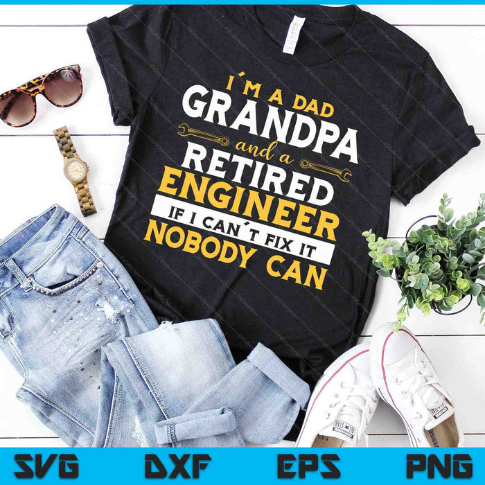 Grappige pensioen Outfit voor een gepensioneerde ingenieur opa SVG PNG digitale snijbestanden