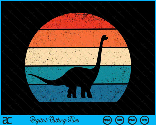 Retro Dinosaur Great Brachiosaurus Lovers Dino SVG PNG Digital Cutting Files