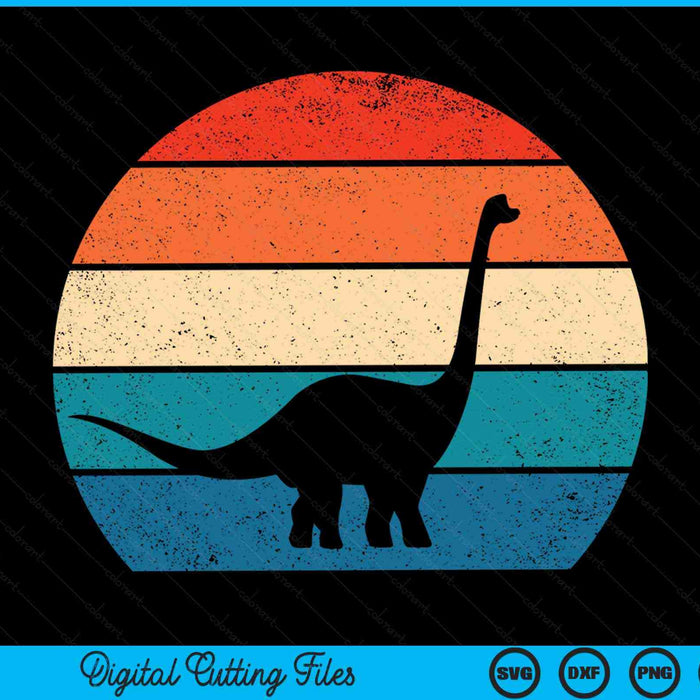 Retro Dinosaur Great Brachiosaurus Lovers Dino SVG PNG Digital Cutting Files