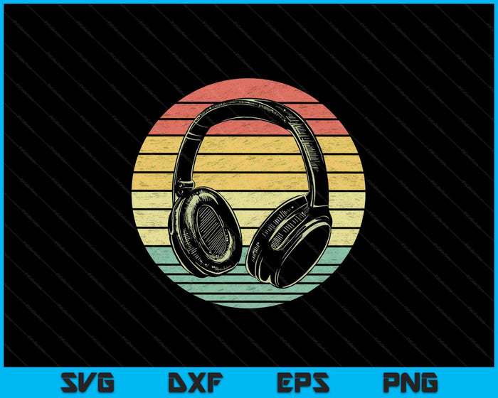 Grappige retro hoofdtelefoon SVG PNG snijden afdrukbare bestanden