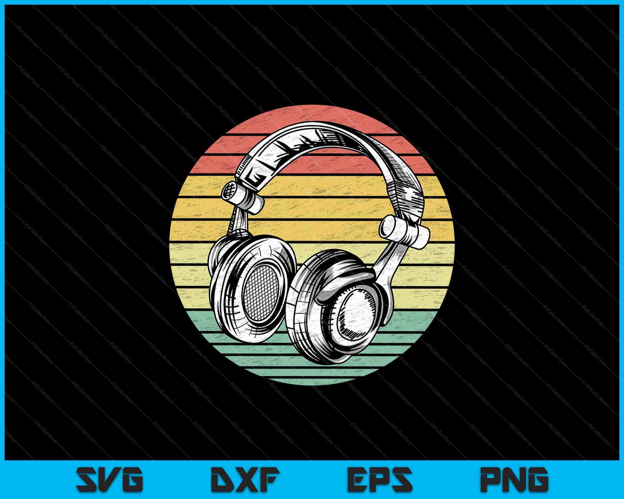 Divertidos auriculares retro SVG PNG cortando archivos imprimibles –  creativeusarts