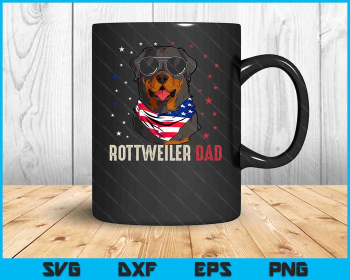 Funny Rottweiler Dad Usa Stars 4TH Of July Fathers Day SVG PNG Digital Printable Files