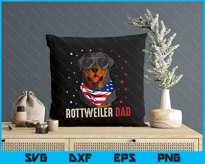 Funny Rottweiler Dad Usa Stars 4TH Of July Fathers Day SVG PNG Digital Printable Files