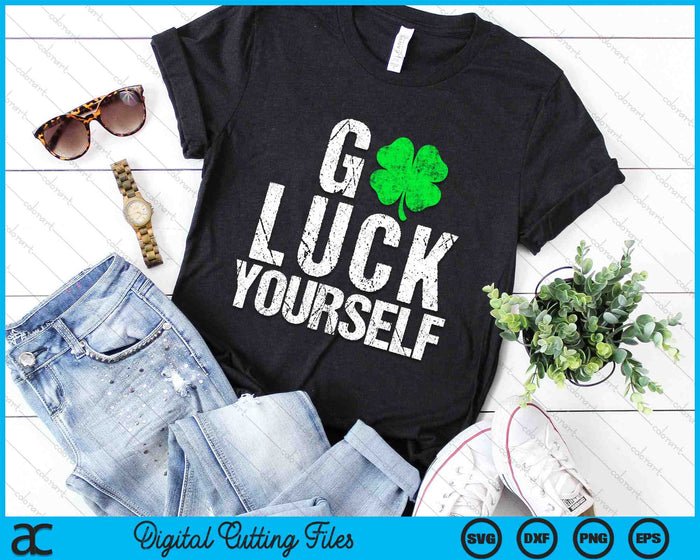 Funny Saint Patrick's Day G Lucky Yourself SVG PNG Digital Printable Files